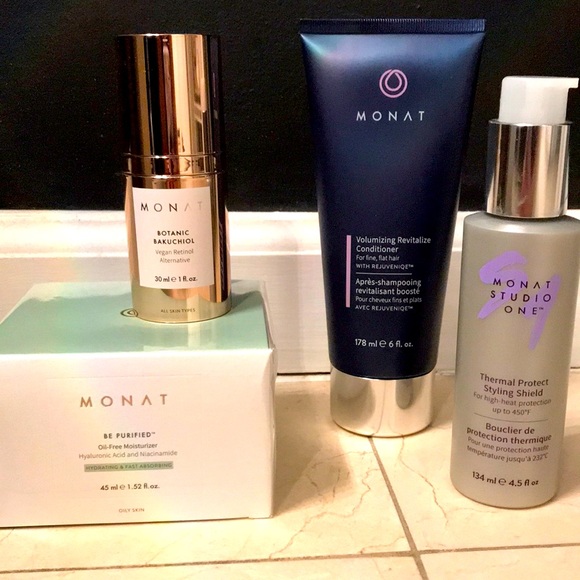 Variety of Monat Hair & Skin Products
